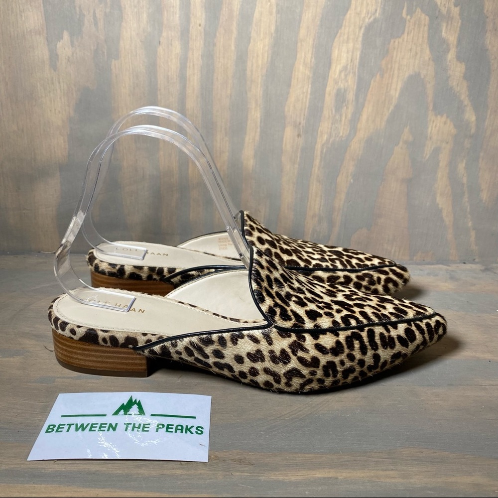 Cole Haan Leopard Print Slingback Flats - Tan, Black